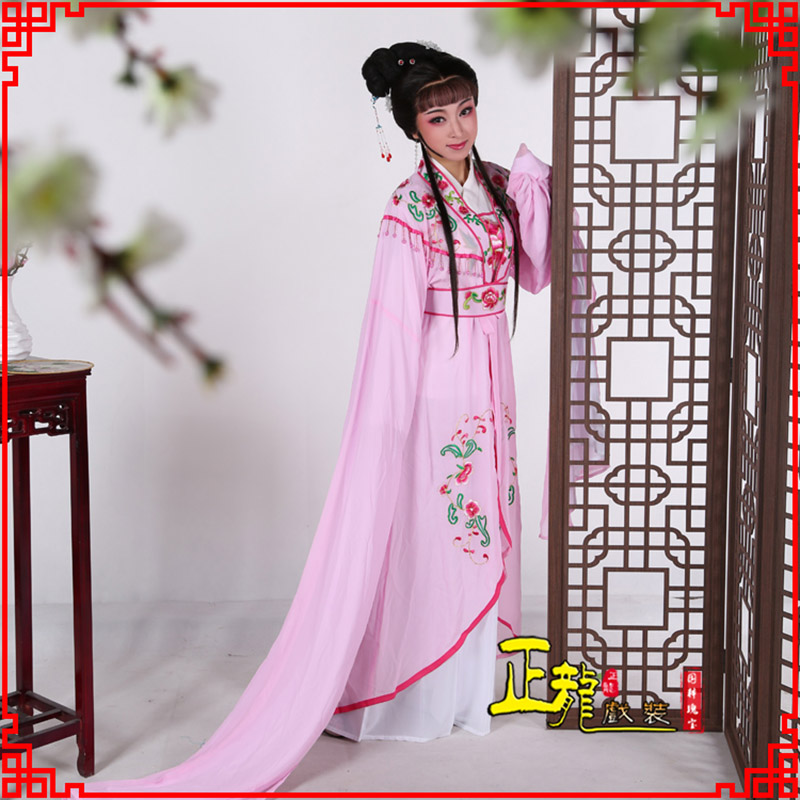 潍坊花旦黄梅戏服古装戏服水袖戏剧假云肩长披